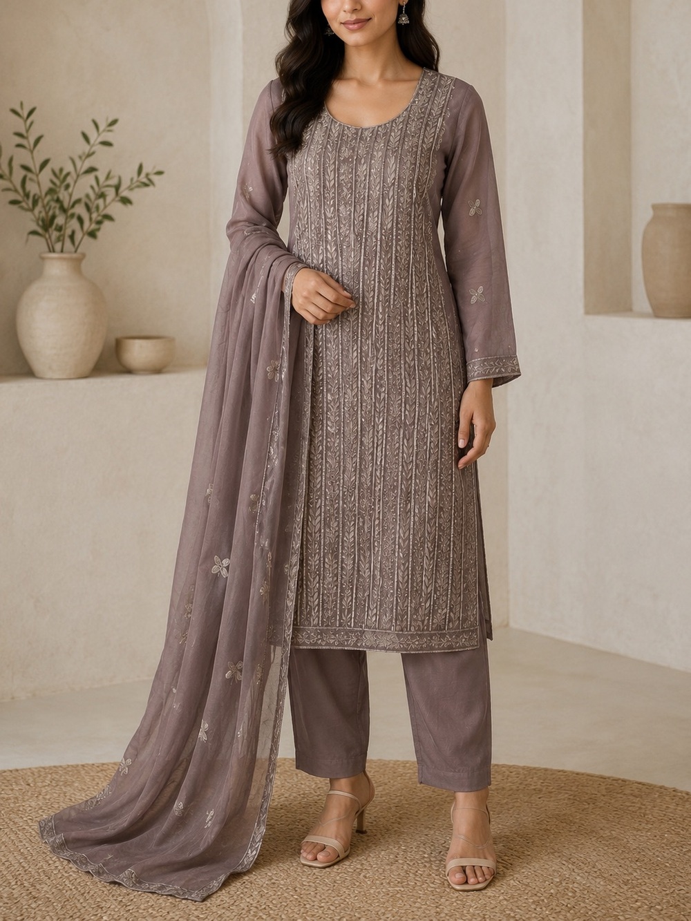 Shiny Sequin Embellished Shalwar Kameez